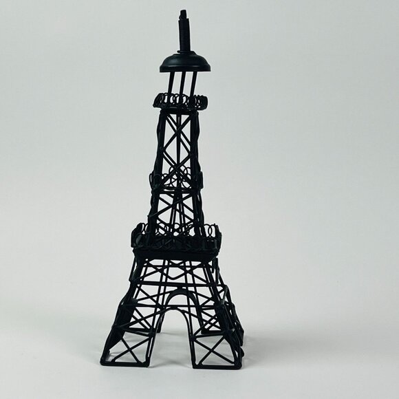 Wire Sculpture Eiffel Tower Art Piece Home Black Wire  Decor 12.i5 in Tall - Picture 1 of 6
